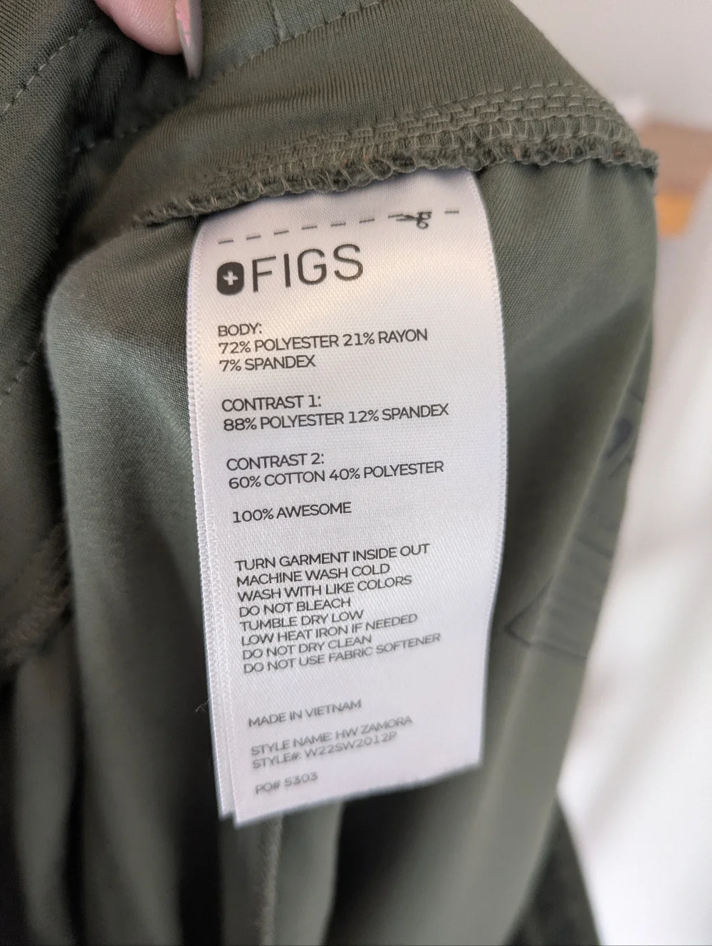 FIGS Zamora Jogger Scrub Pants Olive Green Scrub Pants Size XL - Picture 13 of 13